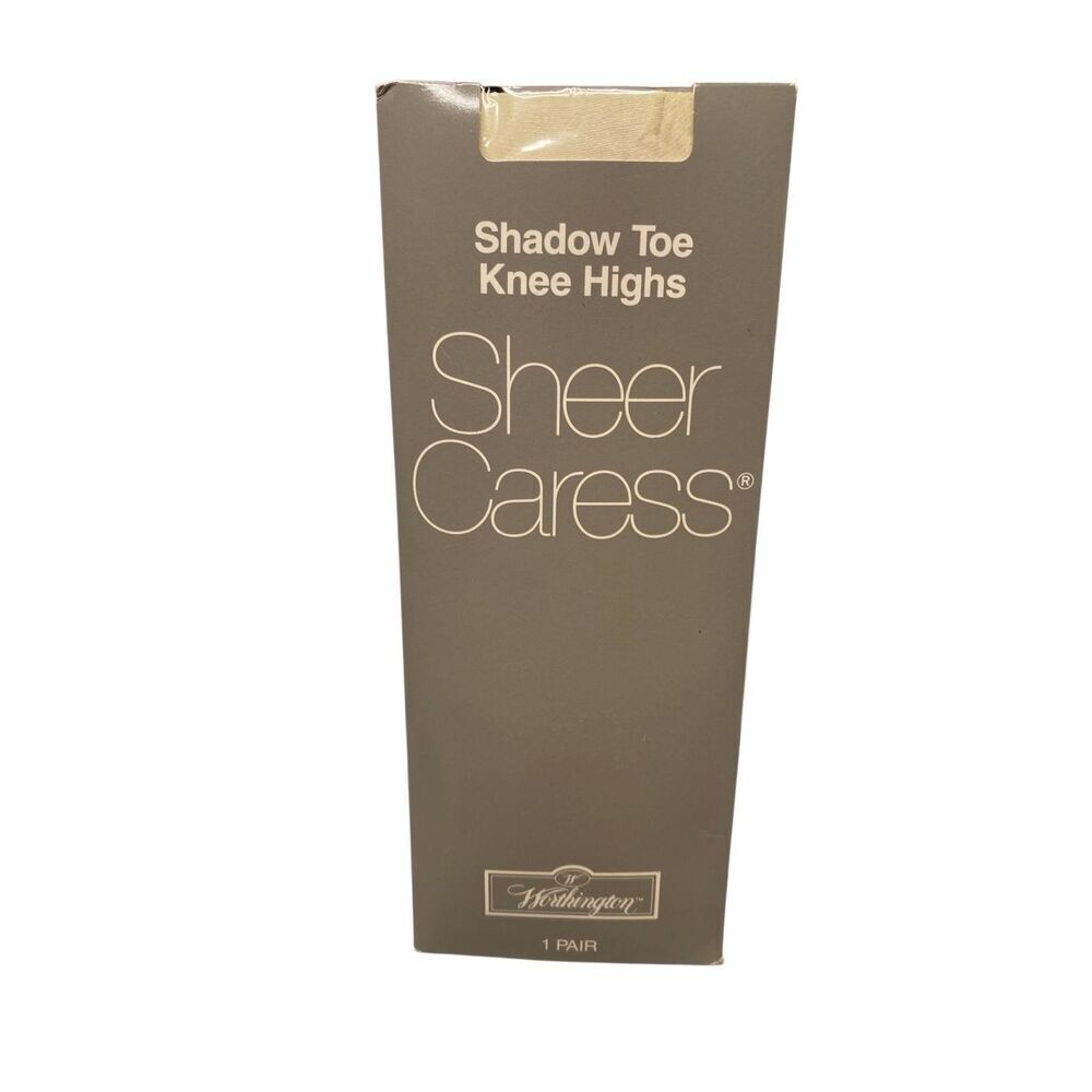 Worthington Sheer Caress Knee Highs Bone Average Shadow Toe Hosiery New Formal
